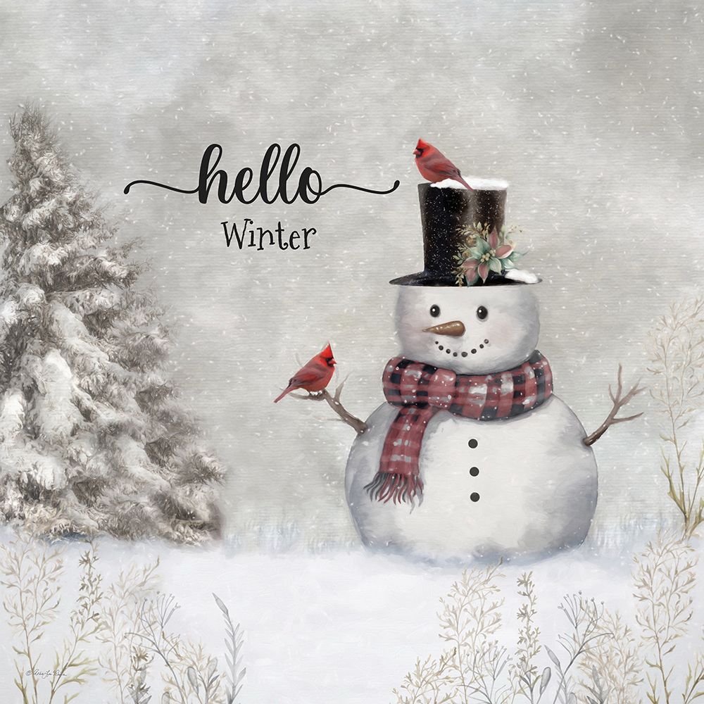 Hello Winter Snowman art print by Robin-Lee Viera for $57.95 CAD