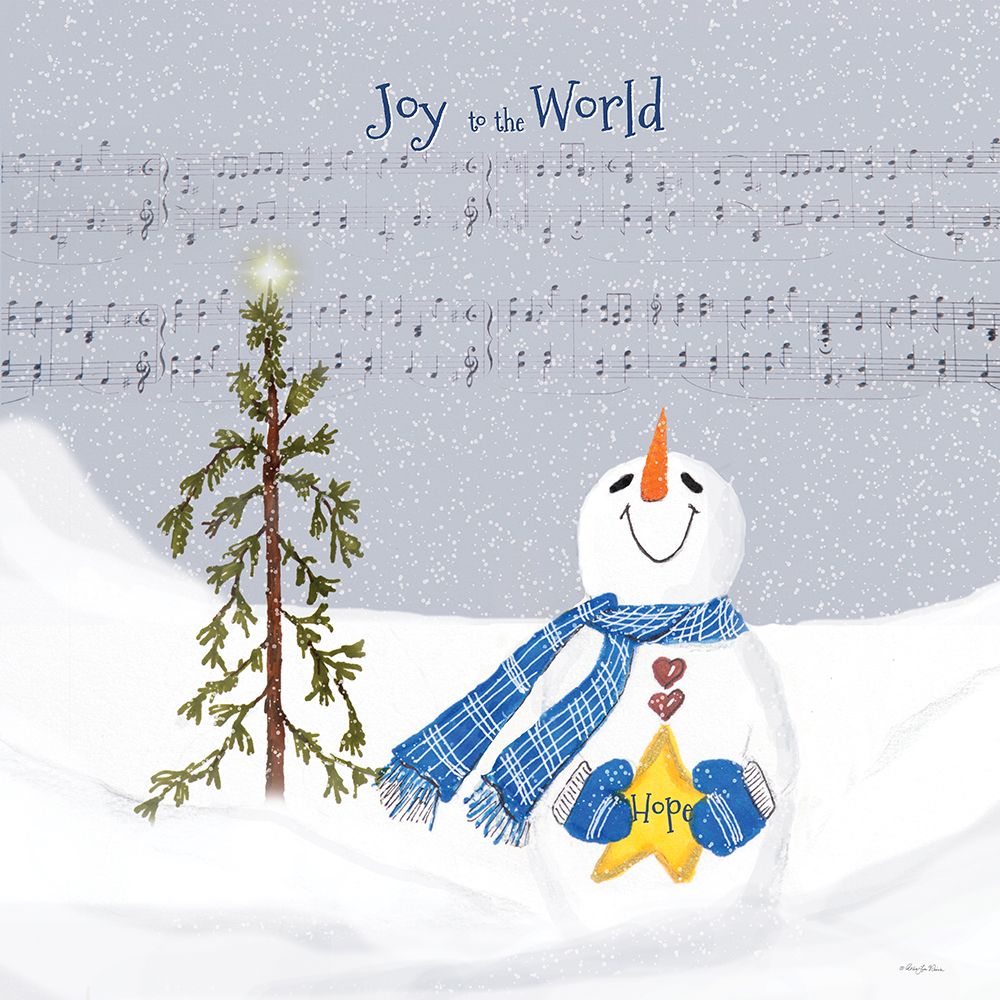 Joy to the World Snowman art print by Robin-Lee Viera for $57.95 CAD