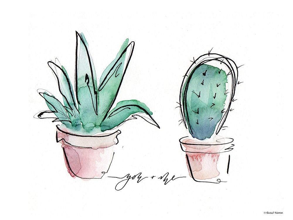 You and Me Cactus art print by Rachel Nieman for $57.95 CAD