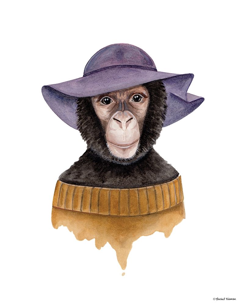 Cozy Chimp art print by Rachel Nieman for $57.95 CAD