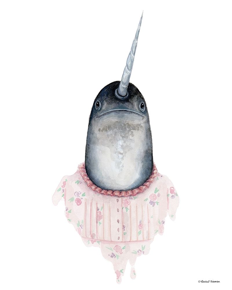 Narwhal in a Nightgown art print by Rachel Nieman for $57.95 CAD