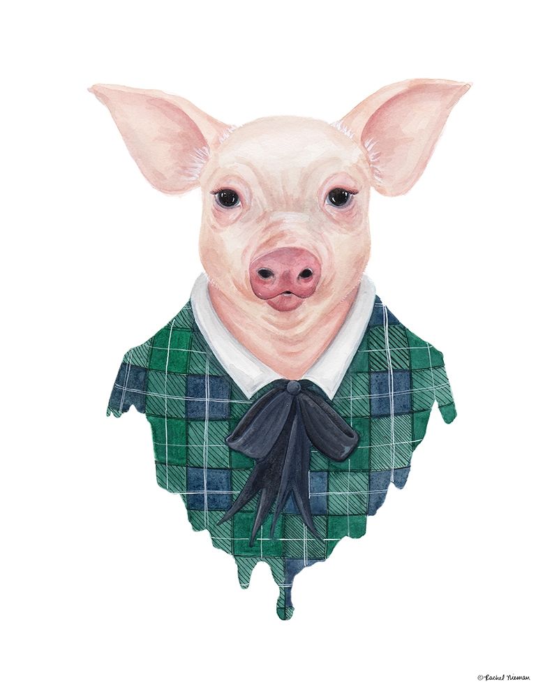 Pig in Plaid art print by Rachel Nieman for $57.95 CAD