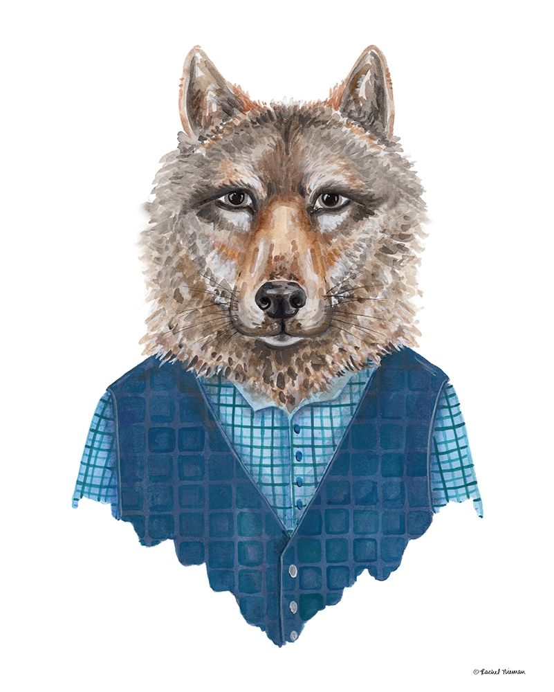 Wolf in Waistcoat art print by Rachel Nieman for $57.95 CAD