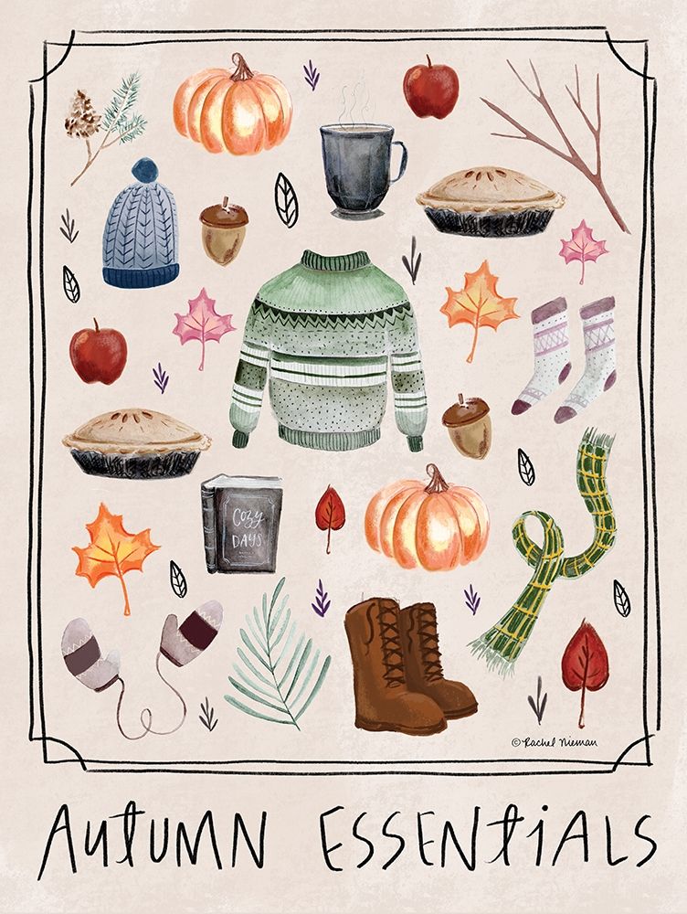 Autumn Essentials    art print by Rachel Nieman for $57.95 CAD