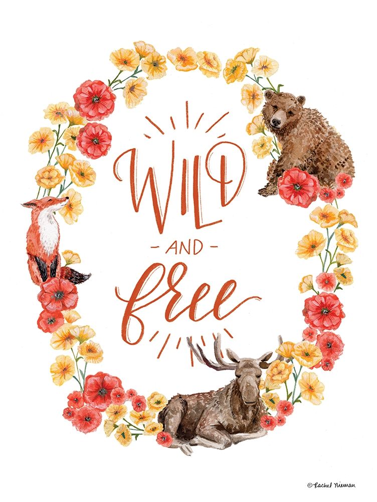 Wild and Free Wreath    art print by Rachel Nieman for $57.95 CAD
