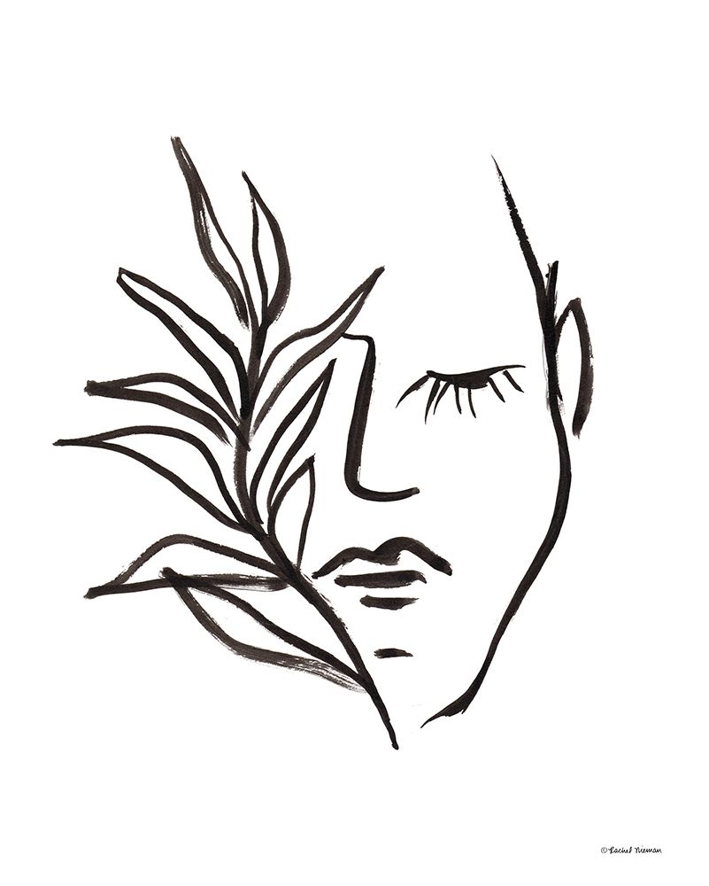 Simple Leaf and Face art print by Rachel Nieman for $57.95 CAD