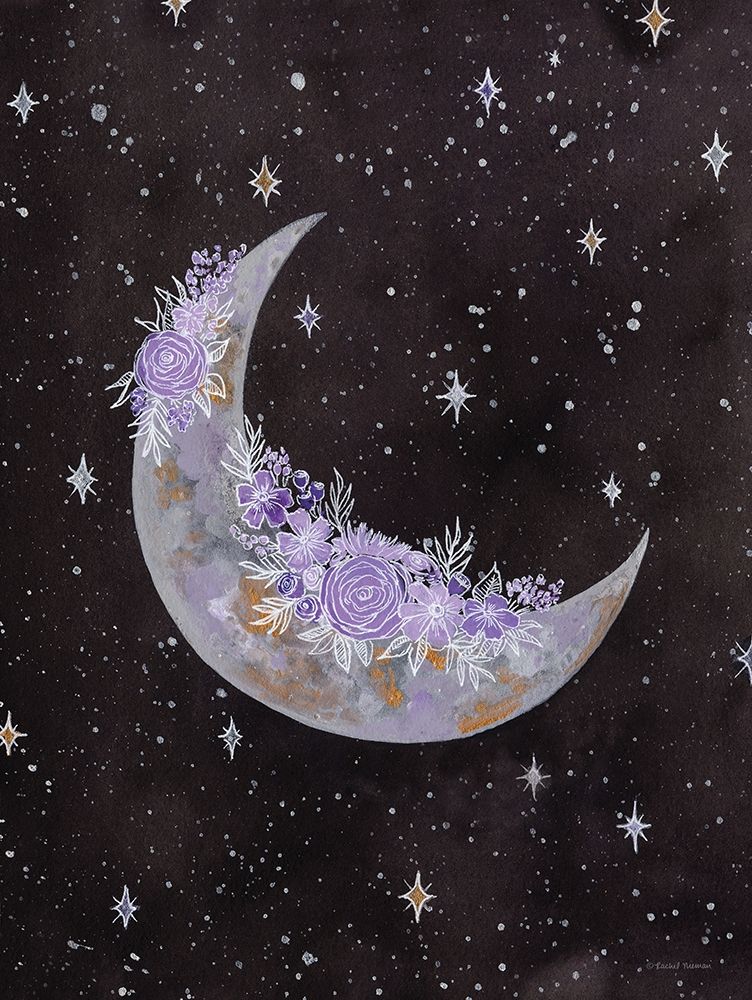 Purple Flowers on the Moon art print by Rachel Nieman for $57.95 CAD