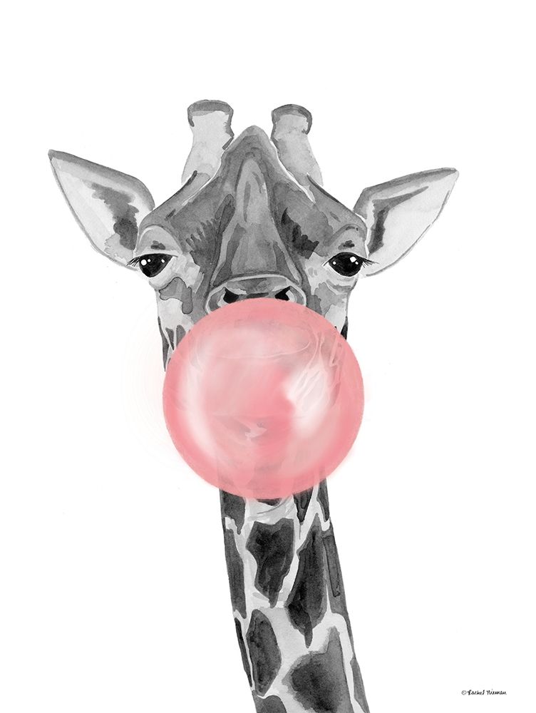 Bubblegum Giraffe art print by Rachel Nieman for $57.95 CAD