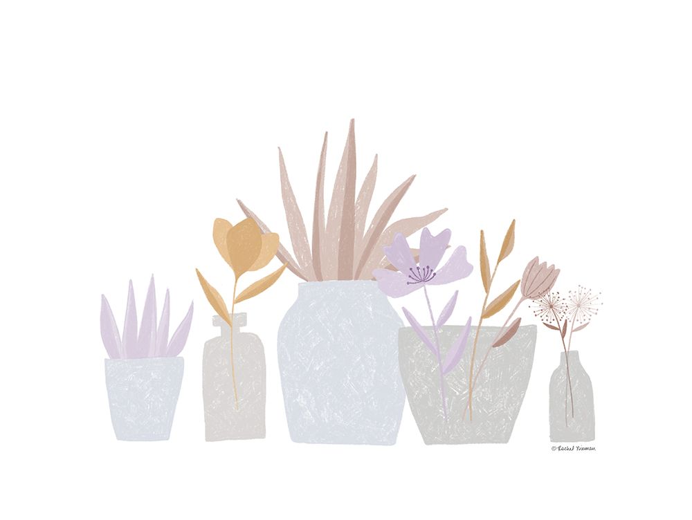Flower Vases in a Row art print by Rachel Nieman for $57.95 CAD