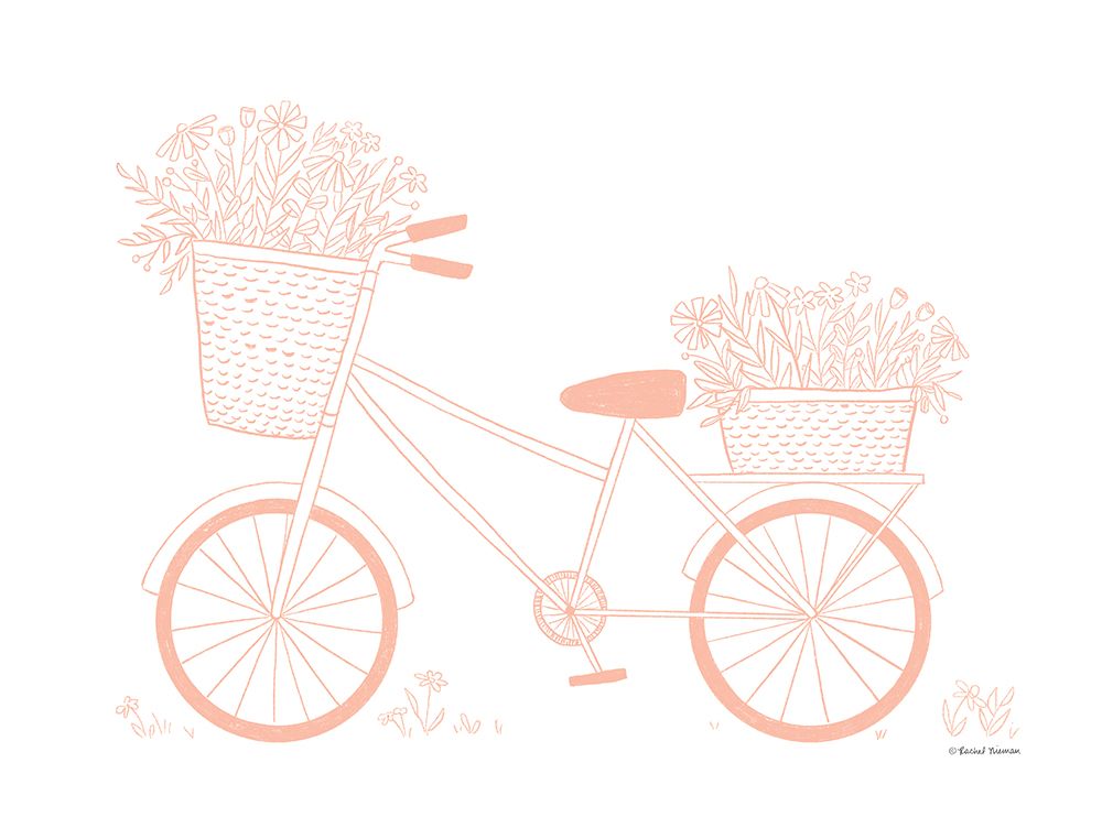 Pink Flower Bike art print by Rachel Nieman for $57.95 CAD