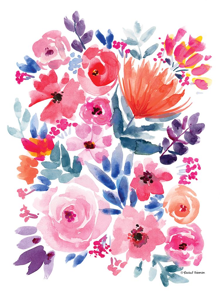 Vibrant Flowers I art print by Rachel Nieman for $57.95 CAD