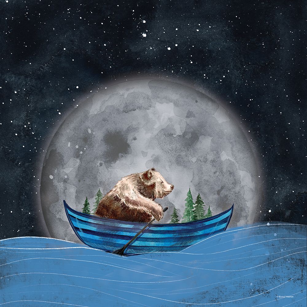 Bear Rowing in the Sea art print by Rachel Nieman for $57.95 CAD