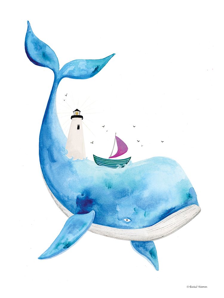 Sea On Its Back Whale art print by Rachel Nieman for $57.95 CAD