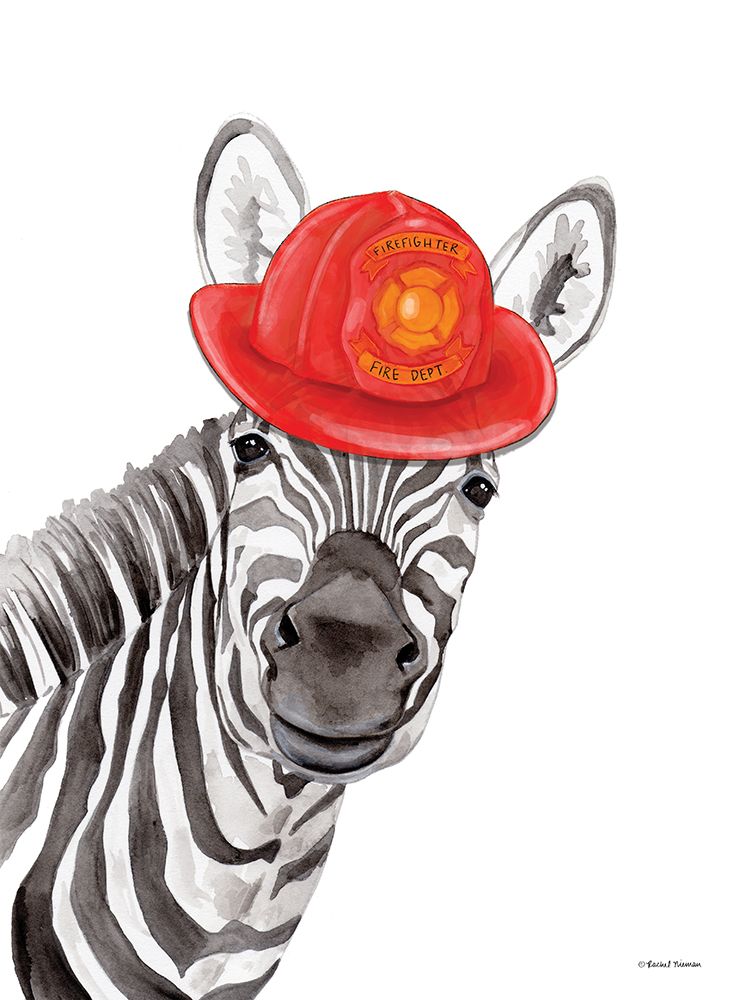 Firefighter Zebra art print by Rachel Nieman for $57.95 CAD