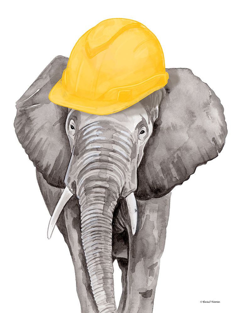 Construction Elephant art print by Rachel Nieman for $57.95 CAD