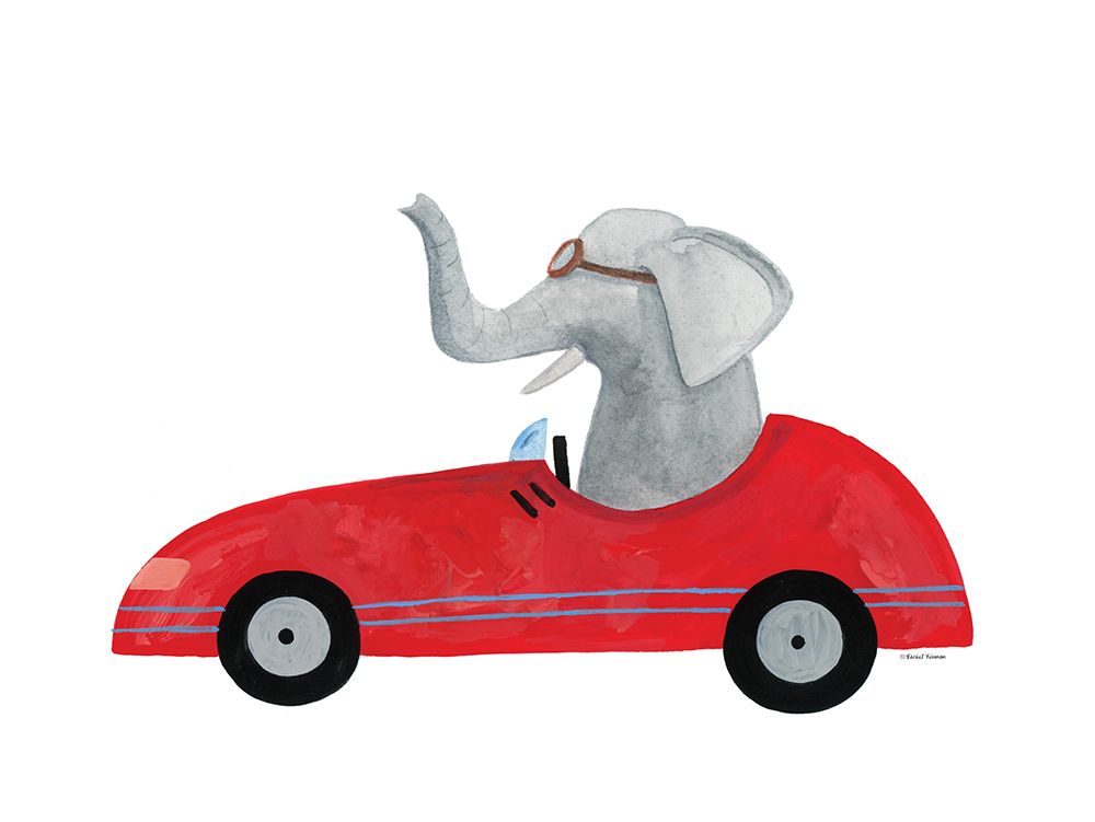 Elephant in a Car art print by Rachel Nieman for $57.95 CAD