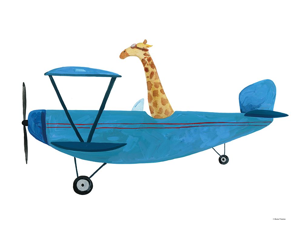 Giraffe in a Plane art print by Rachel Nieman for $57.95 CAD