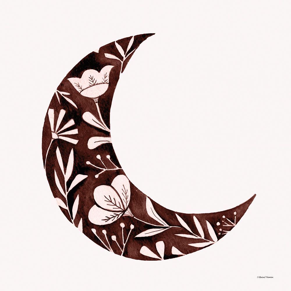 Floral Moon Silhouette art print by Rachel Nieman for $57.95 CAD