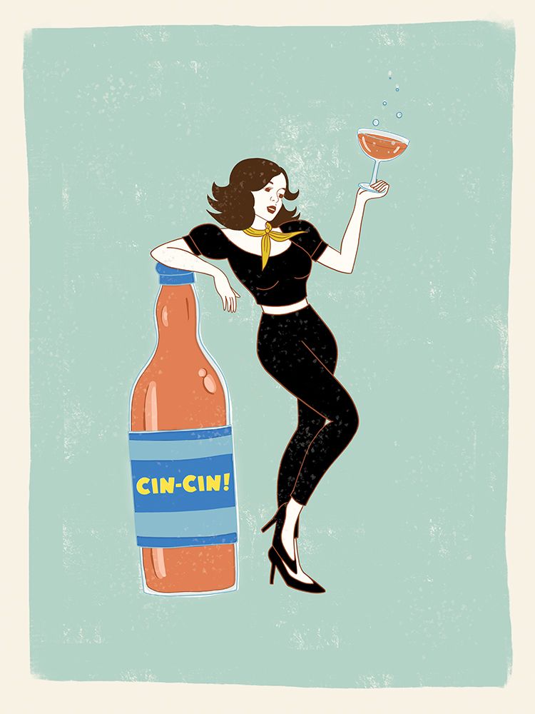 Cin Cin Vintage Italian Poster art print by Rachel Nieman for $57.95 CAD