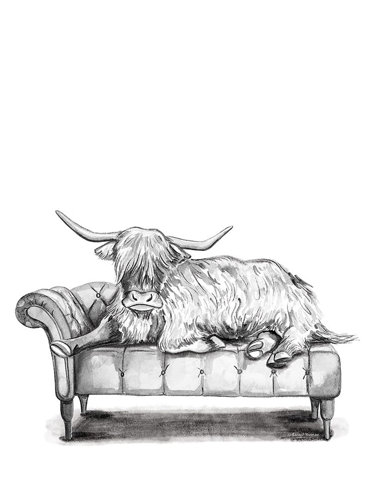 Chaise Lounge Highland art print by Rachel Nieman for $57.95 CAD