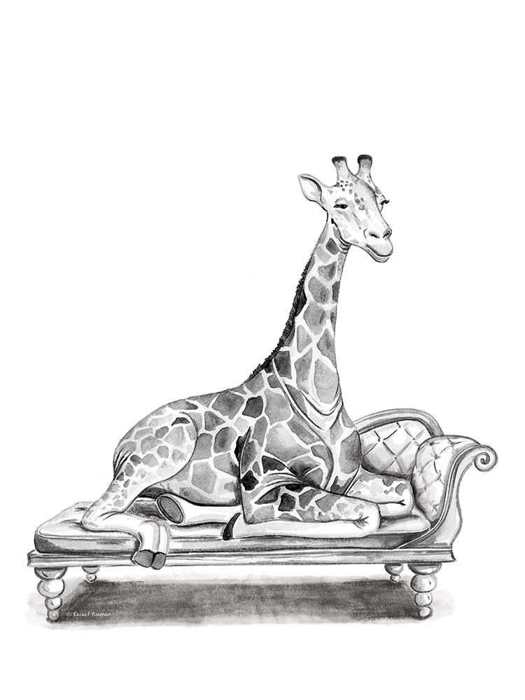 Chaise Lounge Giraffe art print by Rachel Nieman for $57.95 CAD