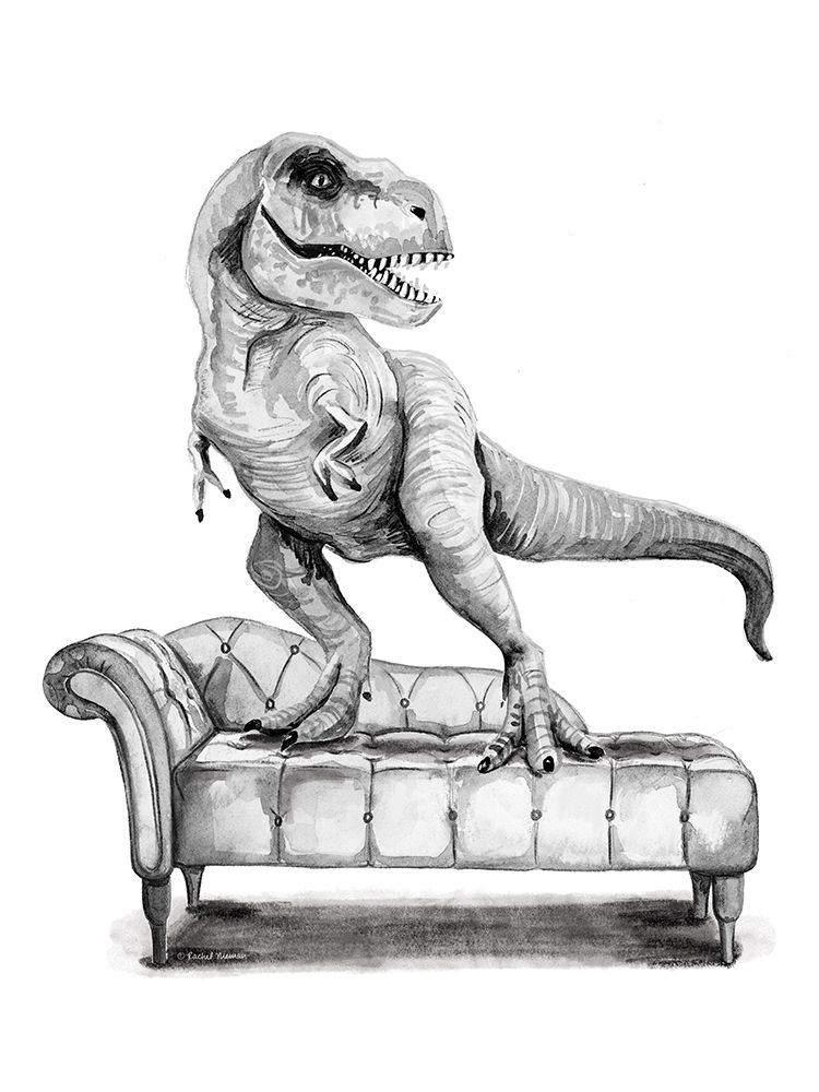 Chaise Lounge T-Rex art print by Rachel Nieman for $57.95 CAD