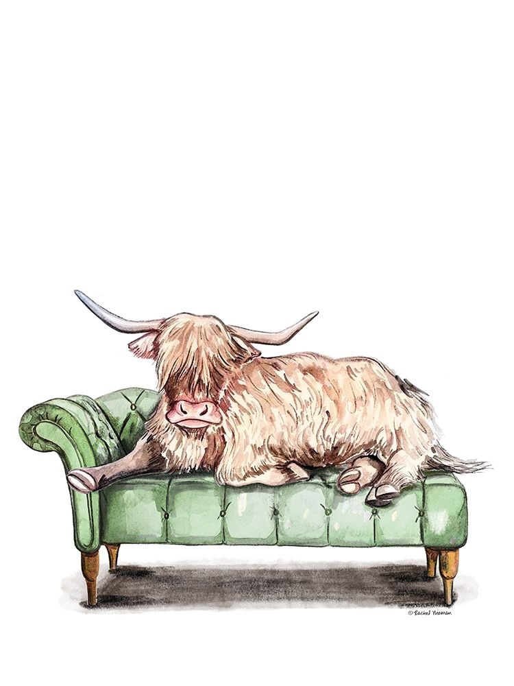 Chaise Lounge Highland art print by Rachel Nieman for $57.95 CAD