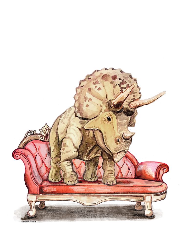 Chaise Lounge Triceratops art print by Rachel Nieman for $57.95 CAD
