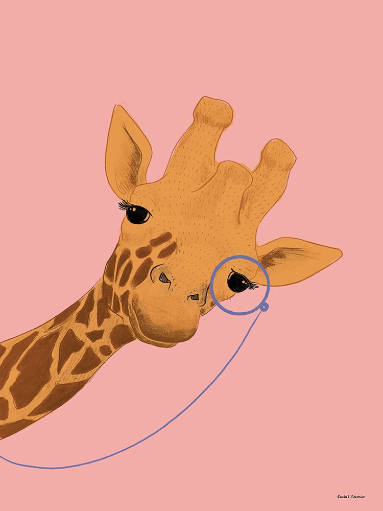 Giraffe and Her Monocle art print by Rachel Nieman for $57.95 CAD