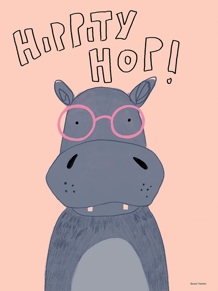 Hippity Hop Hippo art print by Rachel Nieman for $57.95 CAD