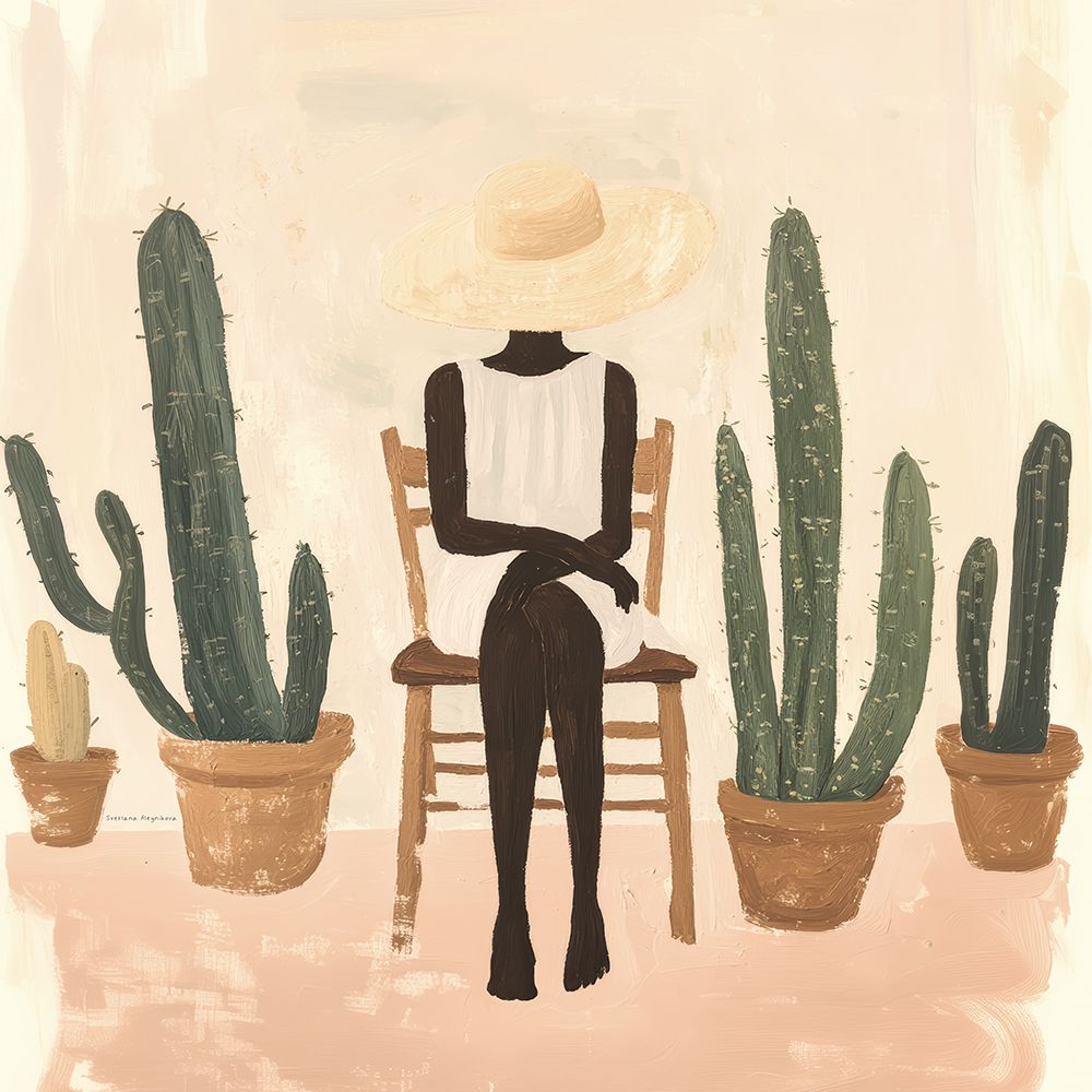 Girl and the Cacti art print by Svetlana Aleinikova for $57.95 CAD