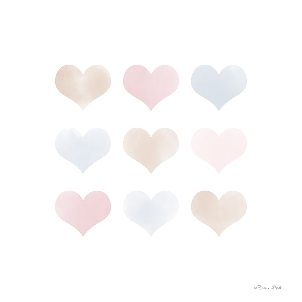 Watercolor Hearts art print by Susan Ball for $57.95 CAD