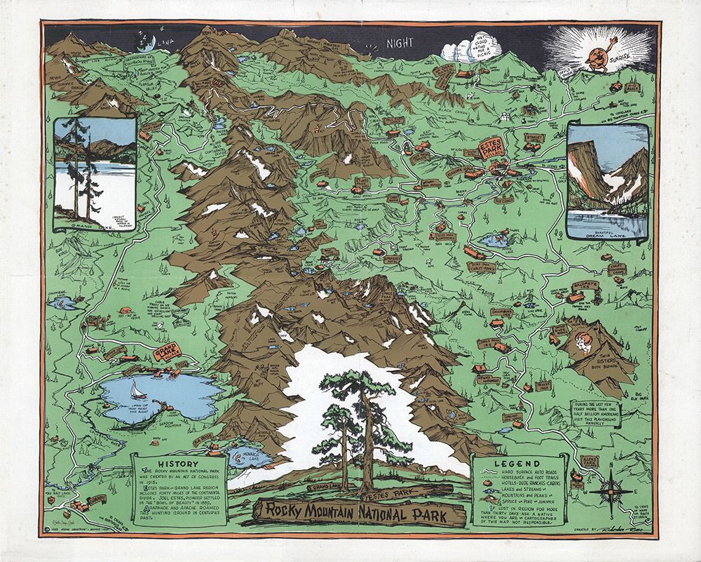 Rocky Mountain National Park Map art print by Stellar Design Studio for $57.95 CAD