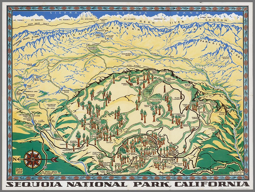 Sequoia National Park Map art print by Stellar Design Studio for $57.95 CAD