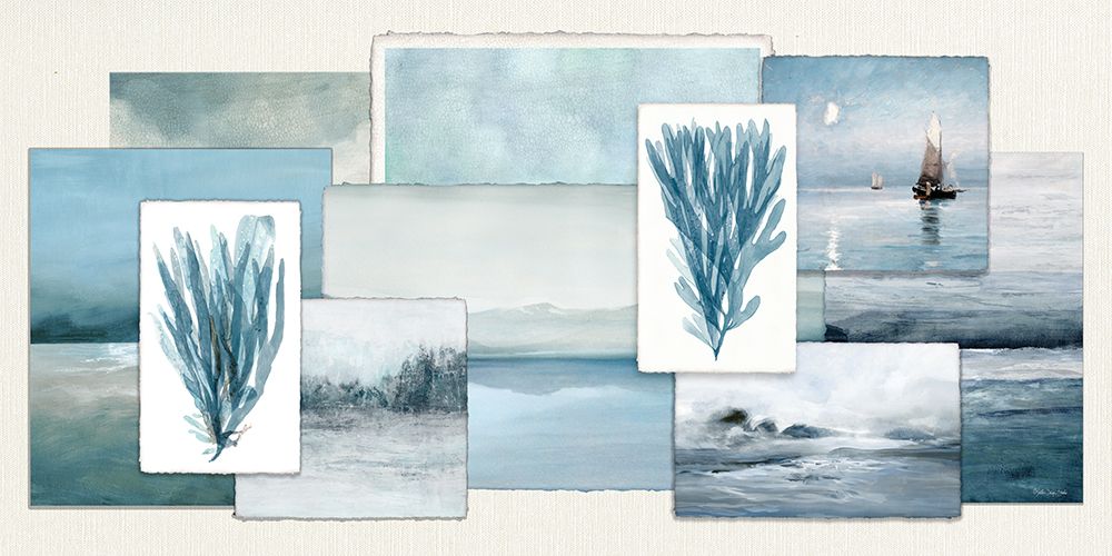 Moody Blue Coastal Collage art print by Stellar Design Studio for $57.95 CAD