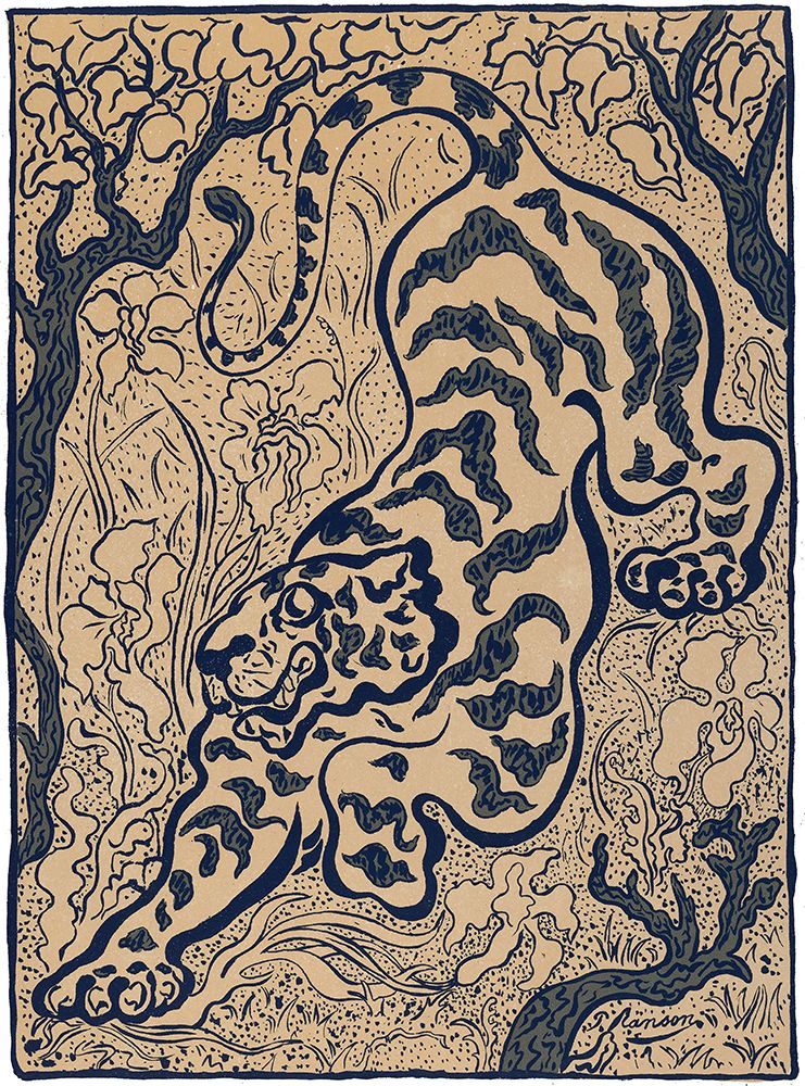 Navy Tiger art print by Stellar Design Studio for $57.95 CAD