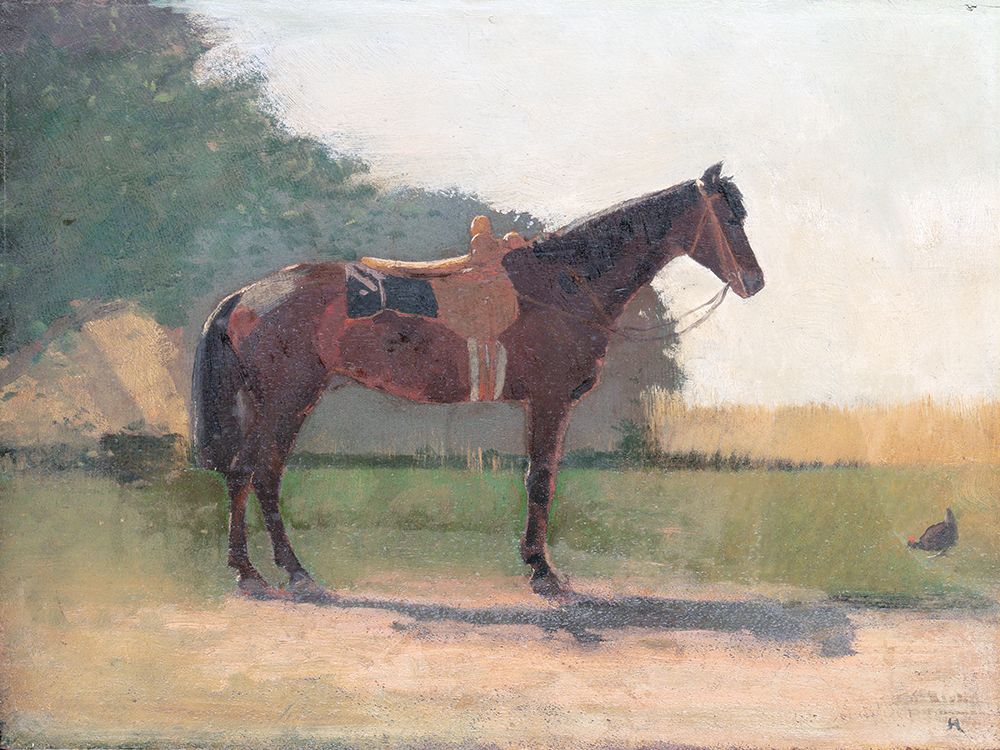 Saddled Horse in Farm Yard art print by Stellar Design Studio for $57.95 CAD