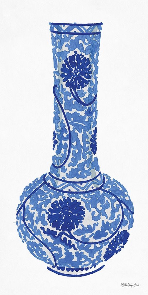 Blue and White Vase 1 art print by Stellar Design Studio for $57.95 CAD