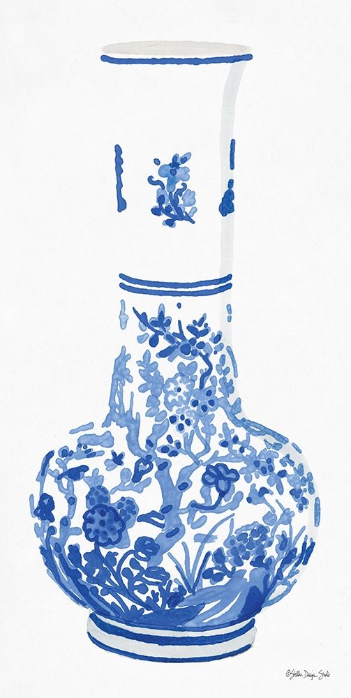 Blue and White Vase 2 art print by Stellar Design Studio for $57.95 CAD