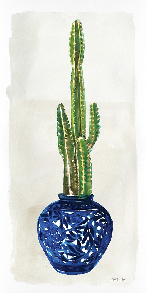 Cacti in Blue Pot 1   art print by Stellar Design Studio for $57.95 CAD
