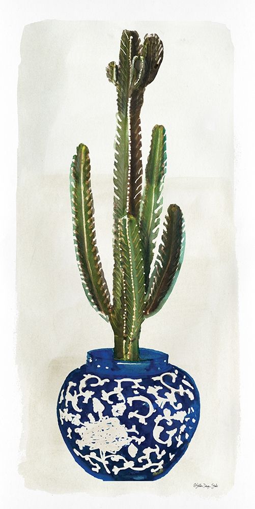 Cacti in Blue Pot 2    art print by Stellar Design Studio for $57.95 CAD