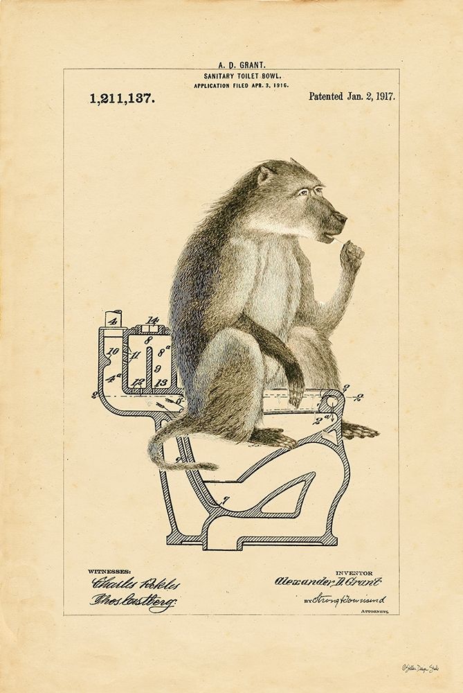 Monkey in Bowl art print by Stellar Design Studio for $57.95 CAD