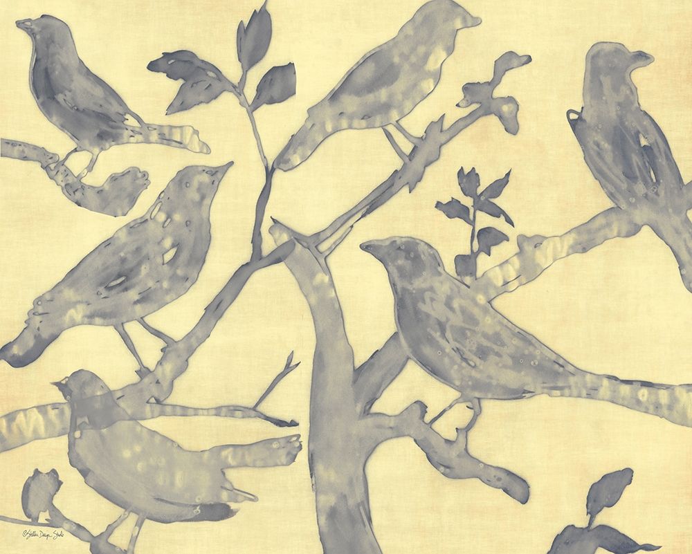 Yellow-Gray Birds 2 art print by Stellar Design Studio for $57.95 CAD