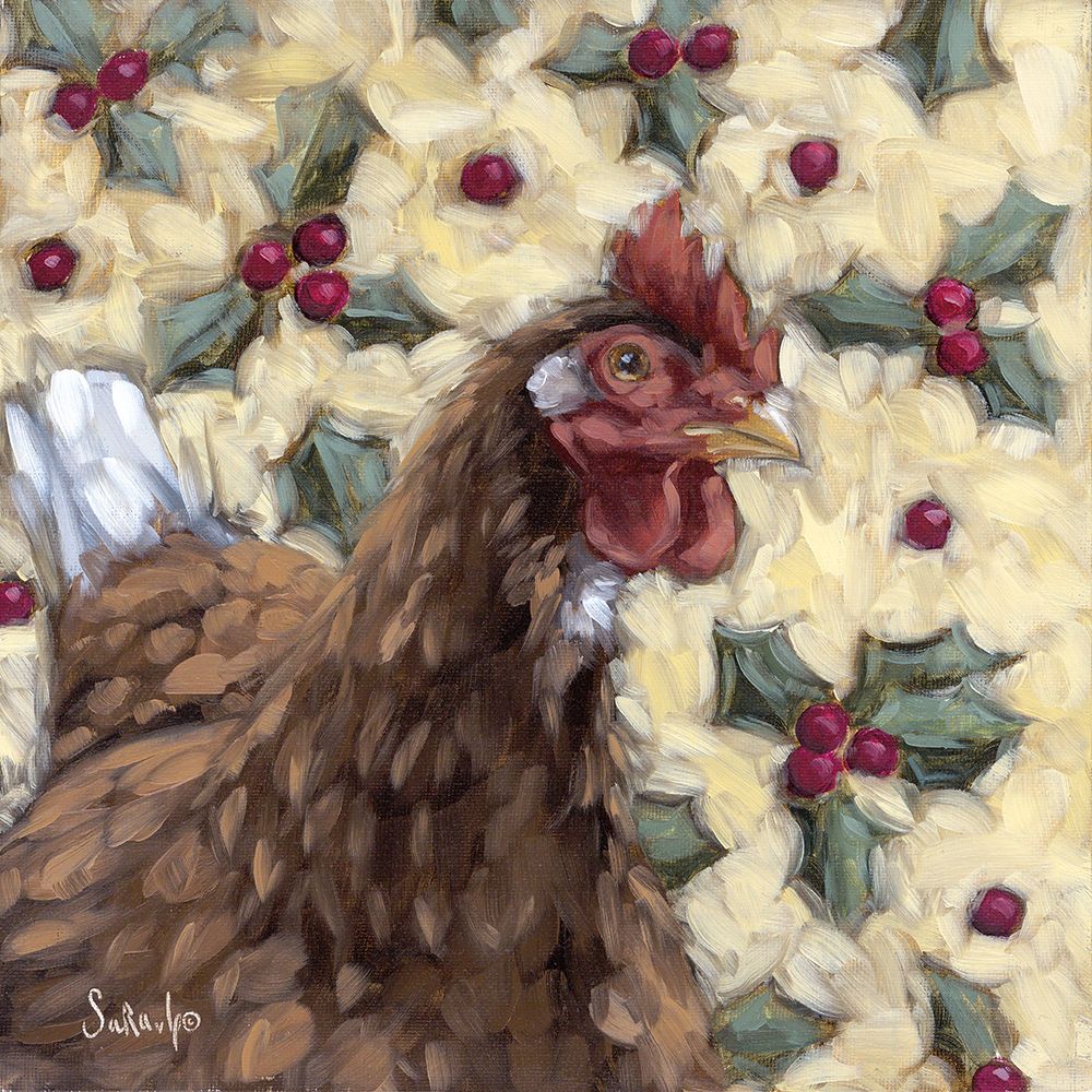 Festive Chicken art print by Sara G. Designs for $57.95 CAD