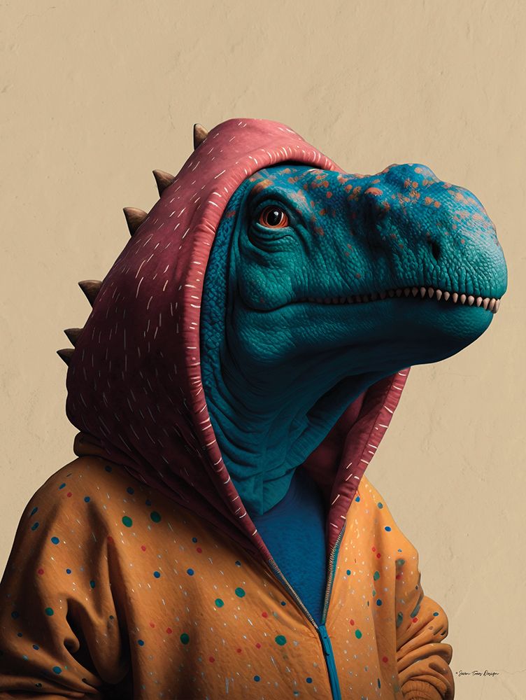 Hoodie Dino I art print by Seven Trees Designs for $57.95 CAD