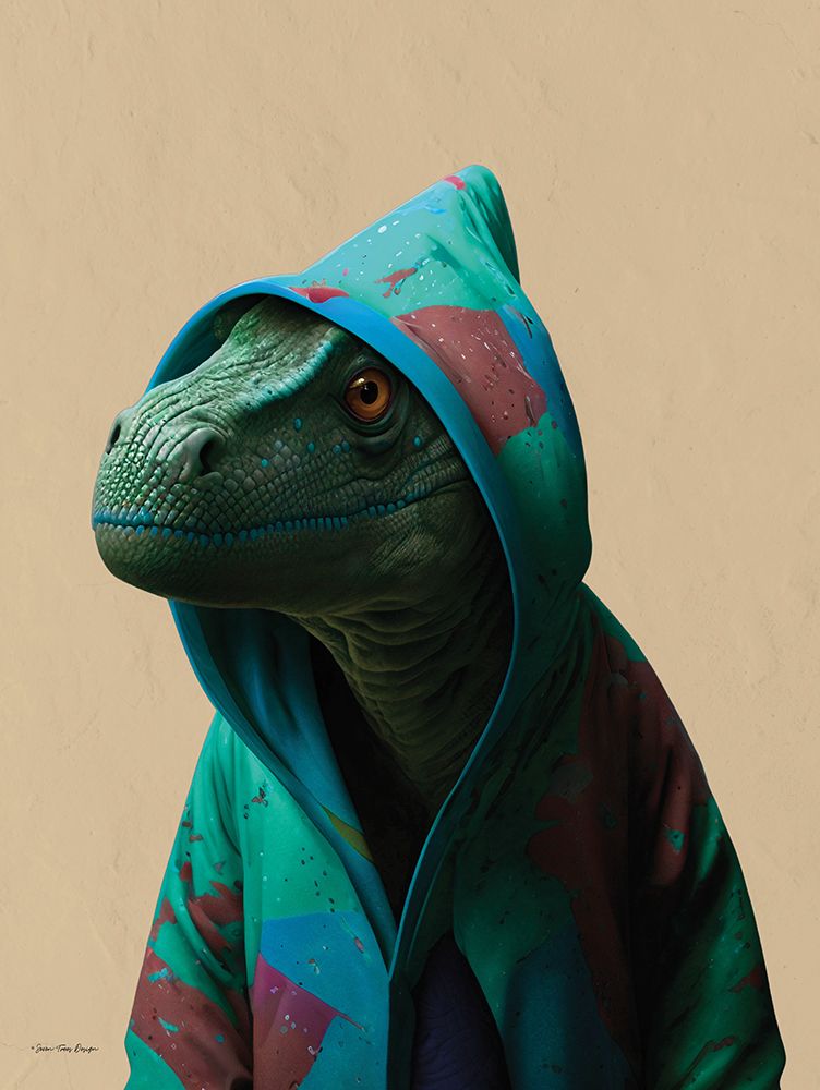 Hoodie Dino II art print by Seven Trees Designs for $57.95 CAD