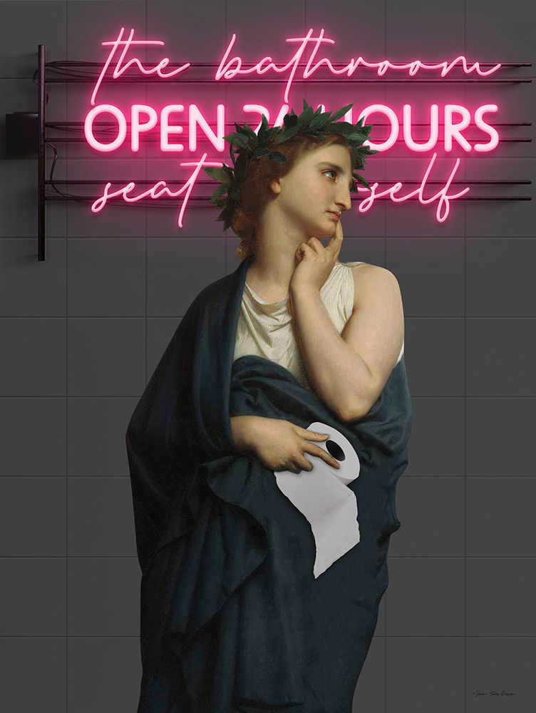 The Bathroom Open 24 Hours art print by Seven Trees Design for $57.95 CAD