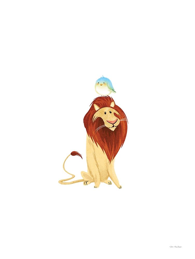 Safari Lion and Bird art print by Stellar Design Studio for $57.95 CAD
