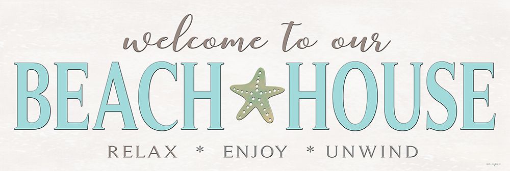 Beach House Sign - Starfish art print by Catch A Star Fine Art for $57.95 CAD