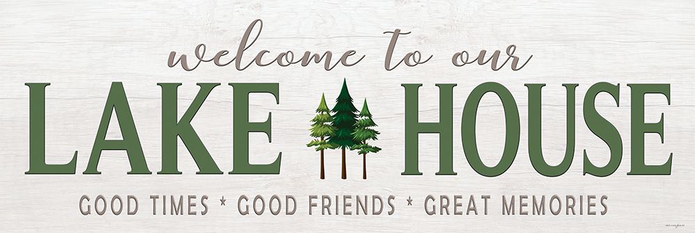 Lake House Sign - Pine Trees art print by Catch A Star Fine Art for $57.95 CAD